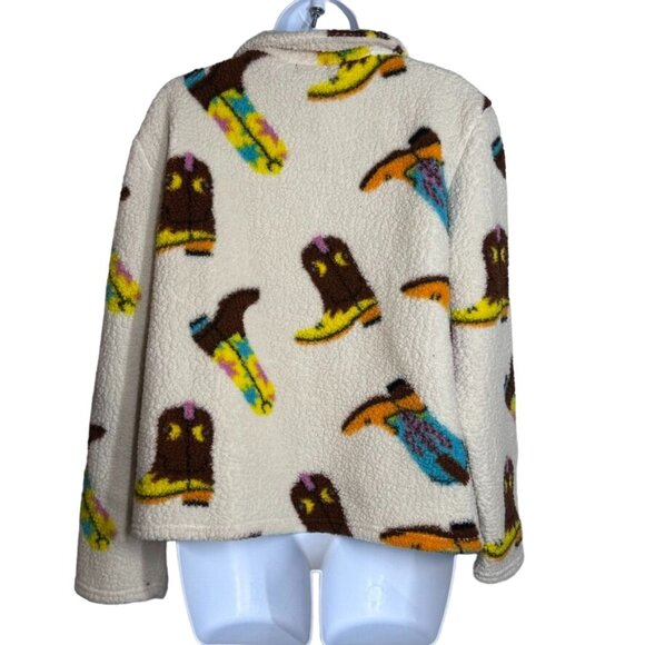 Weekending Cowboys Boot Sherpa Jacket Snap Buttons Size XL - Picture 2 of 10